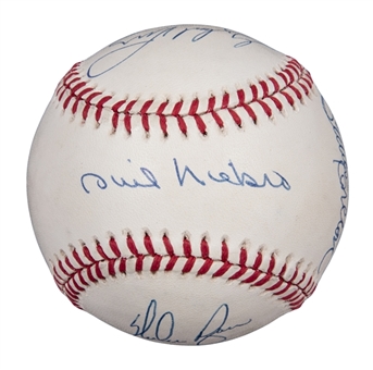 3000 Strikeout Club Multi Signed ONL Coleman Baseball With 7 Signatures Including Gibson & Ryan (PSA/DNA)
